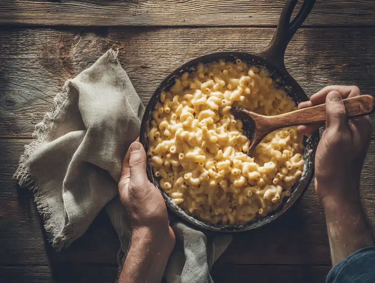 Jason cooking mac and cheese (1)