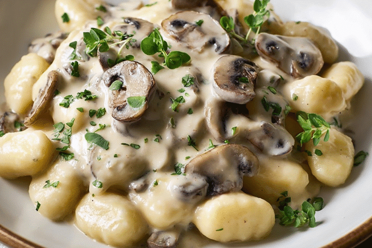 The Gnocchi That Became a Family Favorite (Mushroom Gnocchi with Parmesan Cream Sauce Recipe)
