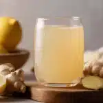Glass of the viral Japanese Mounjaro recipe with lemon and ginger