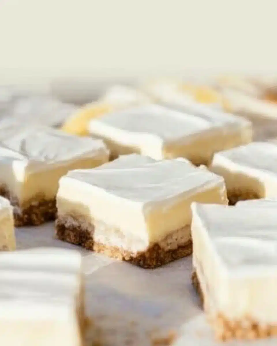 Delicious Banana Cream Pie Bars served on a white plate with banana slices
