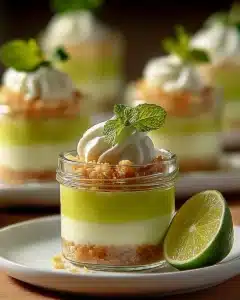 Mini Key Lime Pie desserts in a decorative dish