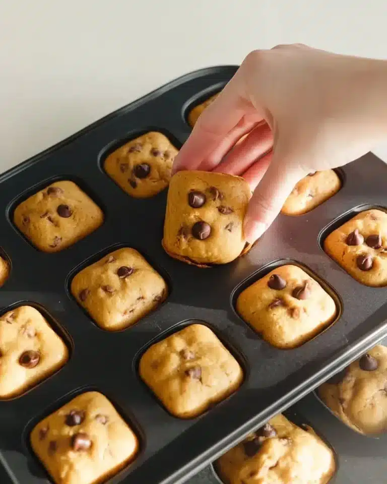 Delicious mini chocolate chip banana bread baked with ripe bananas