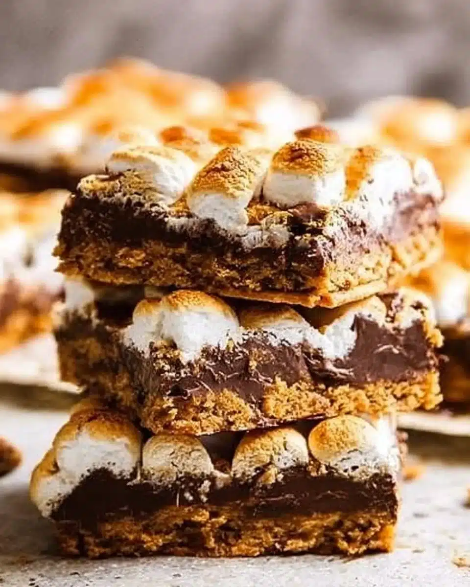Delicious homemade S'more Bars with chocolate, marshmallows, and graham crackers